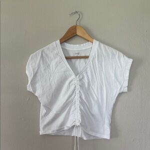 DSG White V-Neck Ruched top small